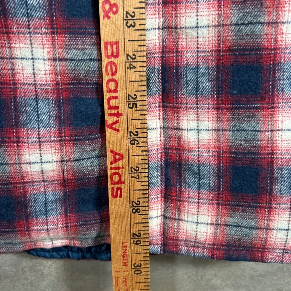 Avalanche Outdoor Supply Co Mens Medium Quilted Flannel Shirt Jacket Red Plaid